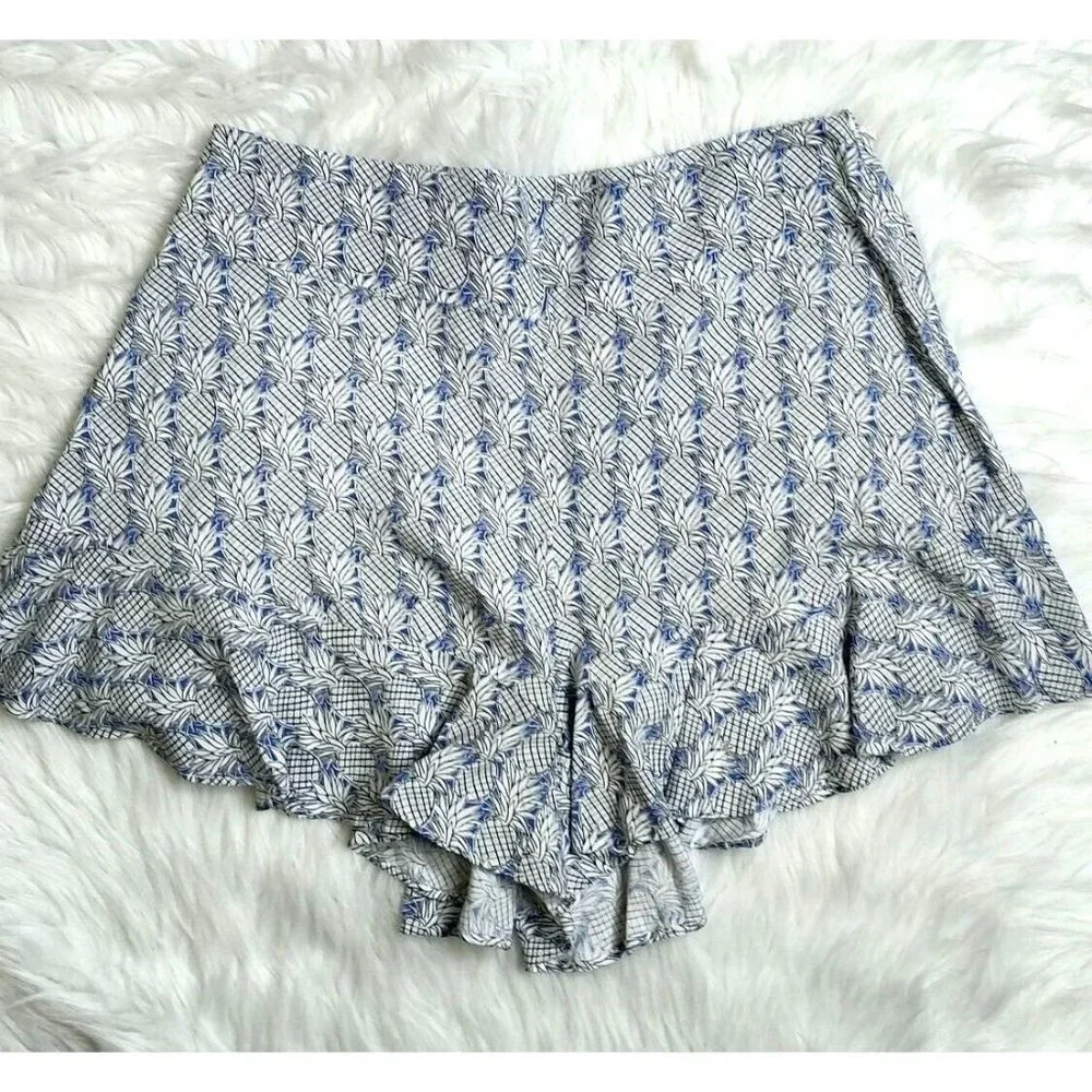 Anthropologie Maeve Shorts 10 Ruffle Pinapple High Rise Tropical Summer Vacay - Picture 4 of 10